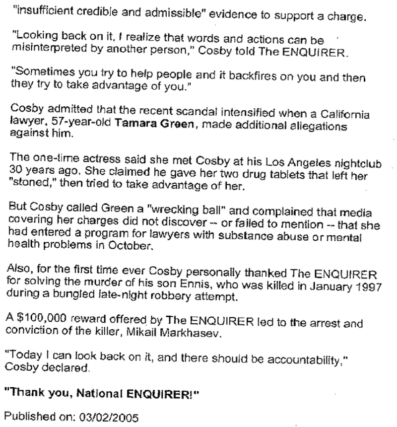 Illustration for article titled American Media Was a Part of Bill Cosby's Settlement